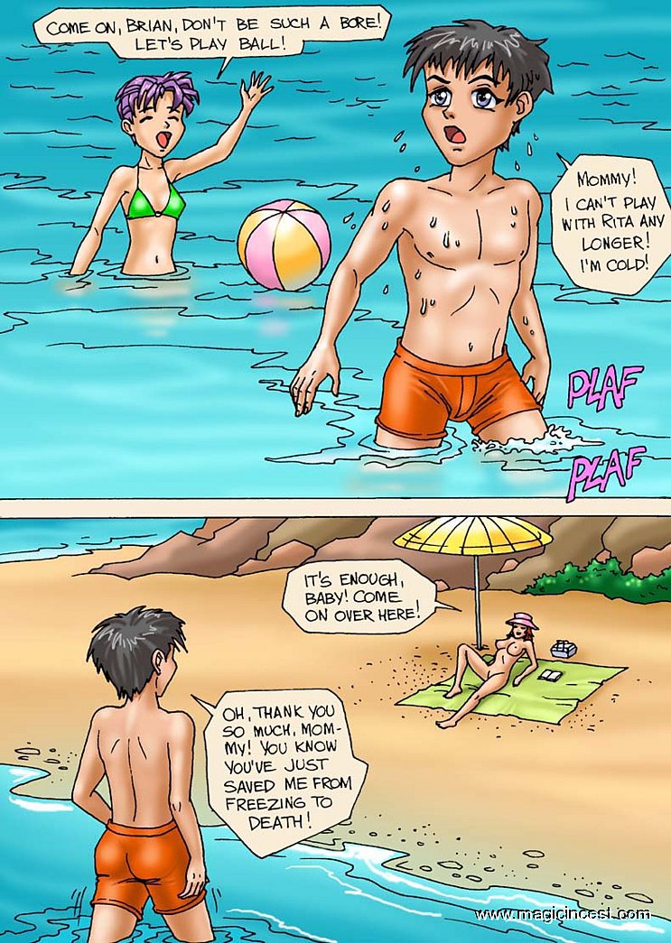 Magicincest Threesome In The Nude Beach Sex And Porn Comics